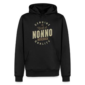 Nonno Genuine - Sweat à capuche Premium bio Homme - noir - Devant - Nico (187cm)
