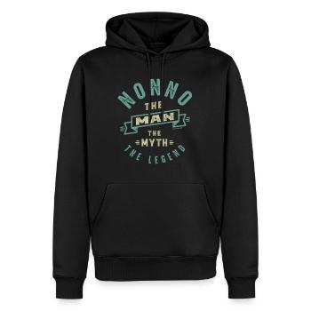 Nonno Legend - Sweat à capuche Premium bio Homme - noir - Devant - Nico (187cm)