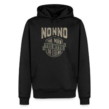 Nonno le mythe - Sweat à capuche Premium bio Homme - noir - Devant - Nico (187cm)