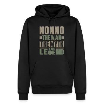 Nonno la légende - Sweat à capuche Premium bio Homme - noir - Devant - Nico (187cm)