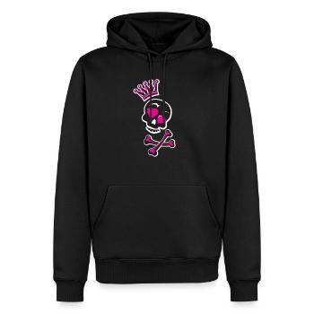 Crâne avec couronne - Sweat à capuche Premium bio Homme - noir - Devant - Nico (187cm)