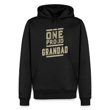 Un grand-père fier - Sweat à capuche Premium bio Homme - noir - Devant - Nico (187cm)