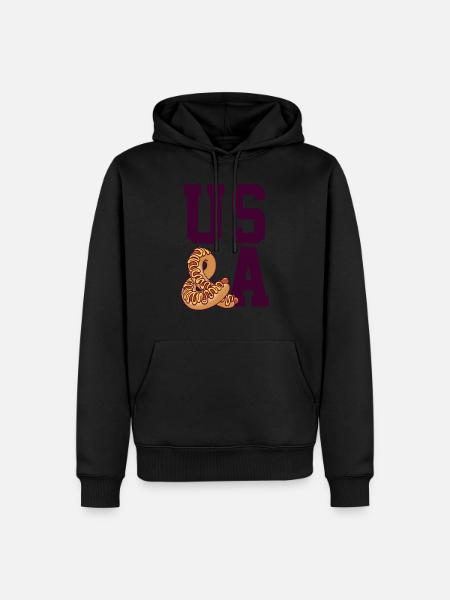 US & A - Männer Premium Bio Hoodie - Schwarz