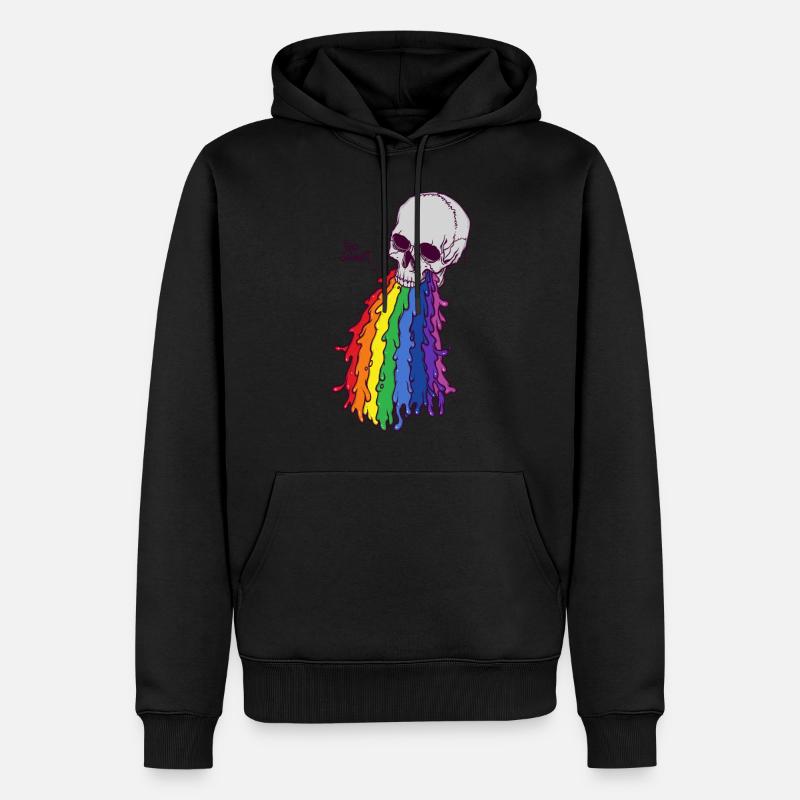 PUKE SKULL - Sweat à capuche Premium bio Homme - noir