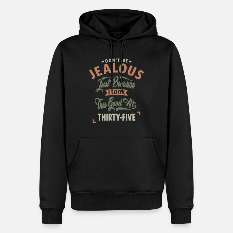 Jaloux 35 - Sweat à capuche Premium bio Homme - noir