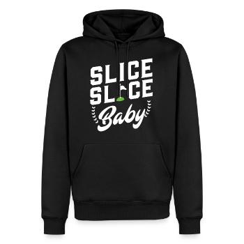Tranche tranche bébé - Sweat à capuche Premium bio Homme - noir - Devant - Nico (187cm)