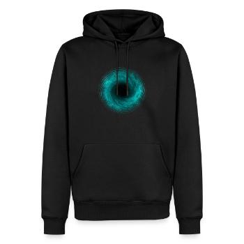 Schwarzes Loch, Sci-fi, Universum, Weltall, Space - Männer Premium Bio Hoodie - Schwarz - Vorne - Nico (187cm)