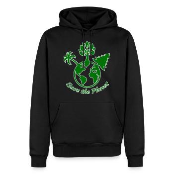 Save the Planet - Klimaschutz - Männer Premium Bio Hoodie - Schwarz - Vorne - Nico (187cm)