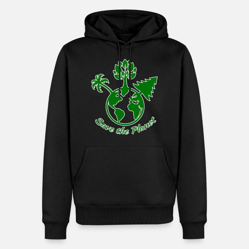 Save the Planet - Klimaschutz - Männer Premium Bio Hoodie - Schwarz