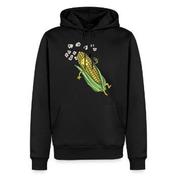 Lustiges Maiskorn T-Shirt Geschenk Witziges Essen - Männer Premium Bio Hoodie - Schwarz - Vorne - Nico (187cm)