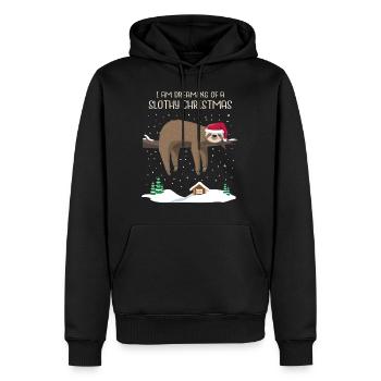 Sloth Christmas Sloth Christmas Gift - Sweat à capuche Premium bio Homme - noir - Devant - Nico (187cm)