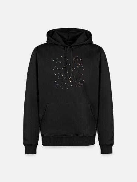 Regenbogen Punkte Muster Geschenkidee - Männer Premium Bio Hoodie - Schwarz