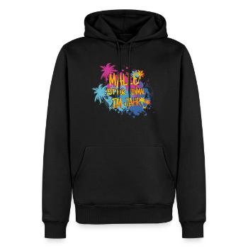 Malle ist nur einmal im Jahr - Partyurlaub - Männer Premium Bio Hoodie - Schwarz - Vorne - Nico (187cm)
