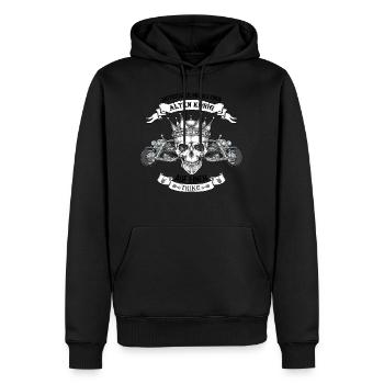 ALTER TRIKE KÖNIG - Männer Premium Bio Hoodie - Schwarz - Vorne - Nico (187cm)