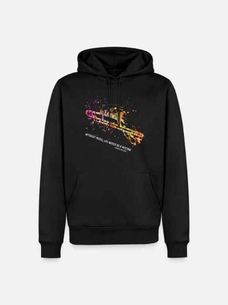 posaune instrument Farbexplosion - Männer Premium Bio Hoodie - Schwarz
