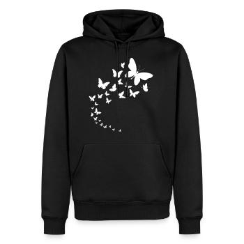 Les papillons volent un cadeau d'insecte magnifiquement - Sweat à capuche Premium bio Homme - noir - Devant - Nico (187cm)