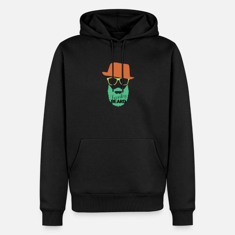Hipster Bart, Geschenk, Geschenkidee - Männer Premium Bio Hoodie - Schwarz