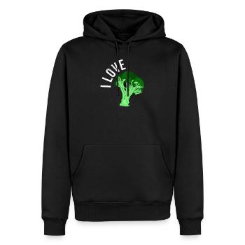 brocoli - Sweat à capuche Premium bio Homme - noir - Devant - Nico (187cm)