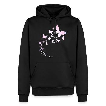Butterflies fly - Men’s Premium Organic Hoodie - black - Front - Nico (187cm)