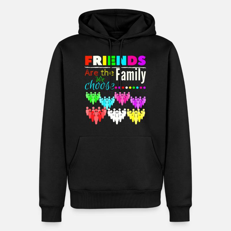 FREUNDE - Männer Premium Bio Hoodie - Schwarz