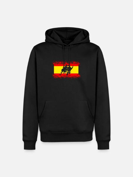 Härkä, Espanja, Espanja, Espanjan lippu, Espanja - Premium luomulaatuinen miesten huppari - musta