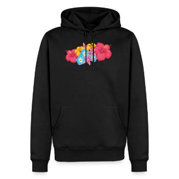 Fleurs - Sweat à capuche Premium bio Homme - noir - Devant - Nico (187cm)