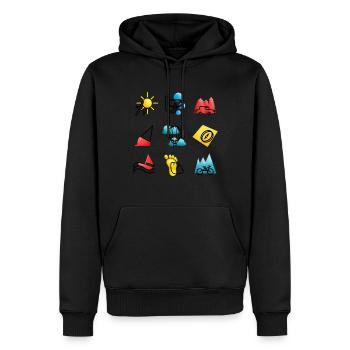 Reisen und Leerstand - Männer Premium Bio Hoodie - Schwarz - Vorne - Nico (187cm)