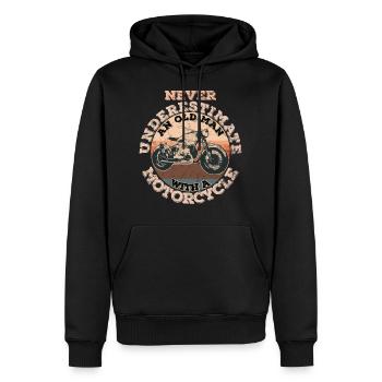 Ne jamais sous-estimer un vieil homme avec une moto - Sweat à capuche Premium bio Homme - noir - Devant - Nico (187cm)