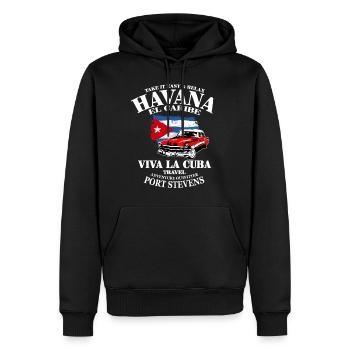 Havana - Cuba Flag - Männer Premium Bio Hoodie - Schwarz - Vorne - Nico (187cm)