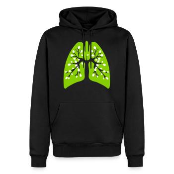 Poumon vert - Sweat à capuche Premium bio Homme - noir - Devant - Nico (187cm)