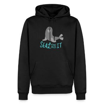 Süßer Seelöwe Seehund Lustige Sprüche Geschenk - Männer Premium Bio Hoodie - Schwarz - Vorne - Nico (187cm)