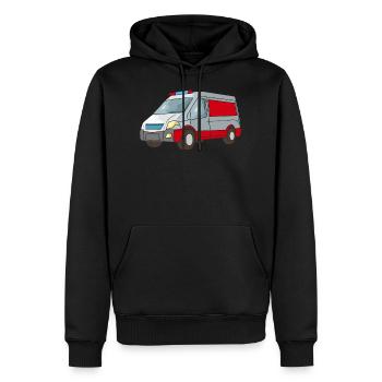 Krankenwagen Rettungswagen Sanitäter Notarzt - Männer Premium Bio Hoodie - Schwarz - Vorne - Nico (187cm)