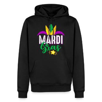 Fête de Mardi Gras 2018 - Carnaval - mardi gras - Sweat à capuche Premium bio Homme - noir - Devant - Nico (187cm)