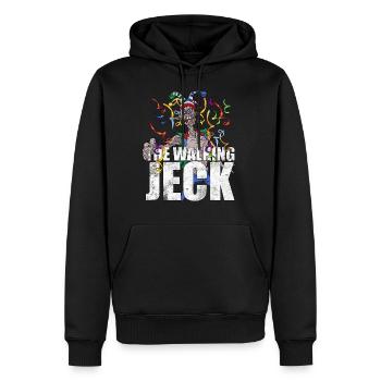 The Walking Jeck Carnival bestseller shirt - Men’s Premium Organic Hoodie - black - Front - Nico (187cm)