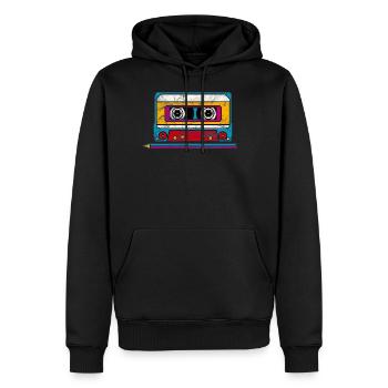 Mixtape Musik Tape Kassette 80er 90er Retro Stift - Männer Premium Bio Hoodie - Schwarz - Vorne - Nico (187cm)