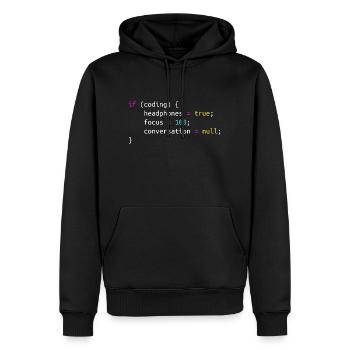 Cadeau drôle pour casque de programmeur lors du codage - Sweat à capuche Premium bio Homme - noir - Devant - Nico (187cm)