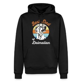 Dalmatian Design Best Dog Papa Vintage - Sweat à capuche Premium bio Homme - noir - Devant - Nico (187cm)