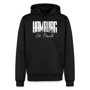 HAMBURG ST. PAULI - Männer Premium Bio Hoodie - Schwarz - Vorne - Nico (187cm)