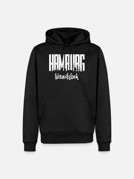 HAMBURG WANDSBEK - Männer Premium Bio Hoodie - Schwarz