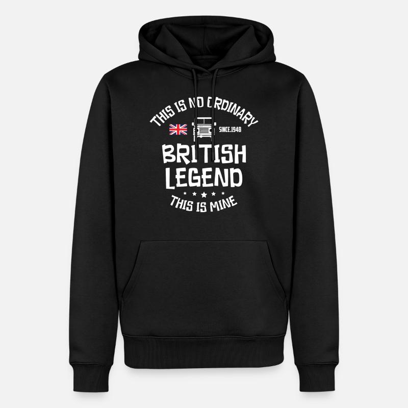 Landy Car British Legend - Männer Premium Bio Hoodie - Schwarz