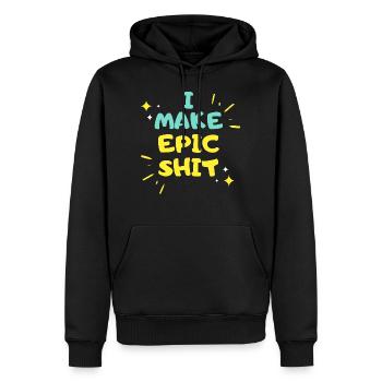 Je fais faire des choses épiques à la merde - Sweat à capuche Premium bio Homme - noir - Devant - Nico (187cm)