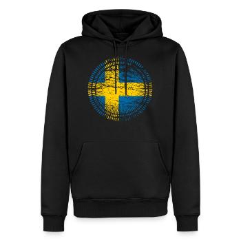 Suède - Sweat à capuche Premium bio Homme - noir - Devant - Nico (187cm)