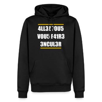 Allez tous vous faire... - Sweat à capuche Premium bio Homme - noir - Devant - Nico (187cm)