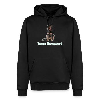 Team hovawart - Männer Premium Bio Hoodie - Schwarz - Vorne - Nico (187cm)