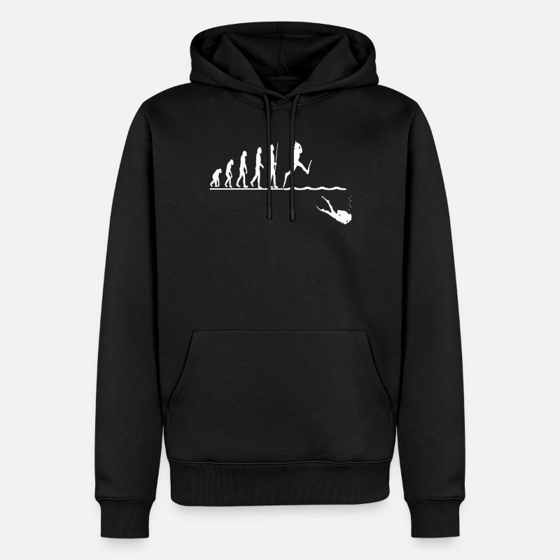 Evolution Tauchen Tauchgang - Männer Premium Bio Hoodie - Schwarz