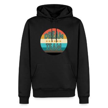 vintage gift idea - Men’s Premium Organic Hoodie - black - Front - Nico (187cm)