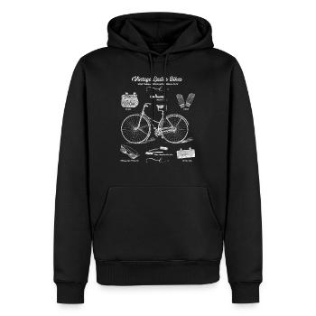 Drôle vélo vintage dames vélos rétro roue - Sweat à capuche Premium bio Homme - noir - Devant - Nico (187cm)