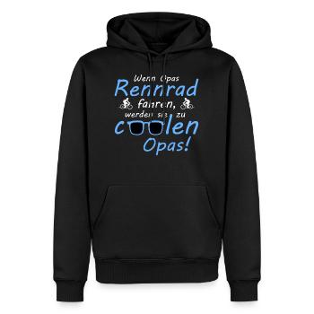 Rennrad Opas - Männer Premium Bio Hoodie - Schwarz - Vorne - Nico (187cm)