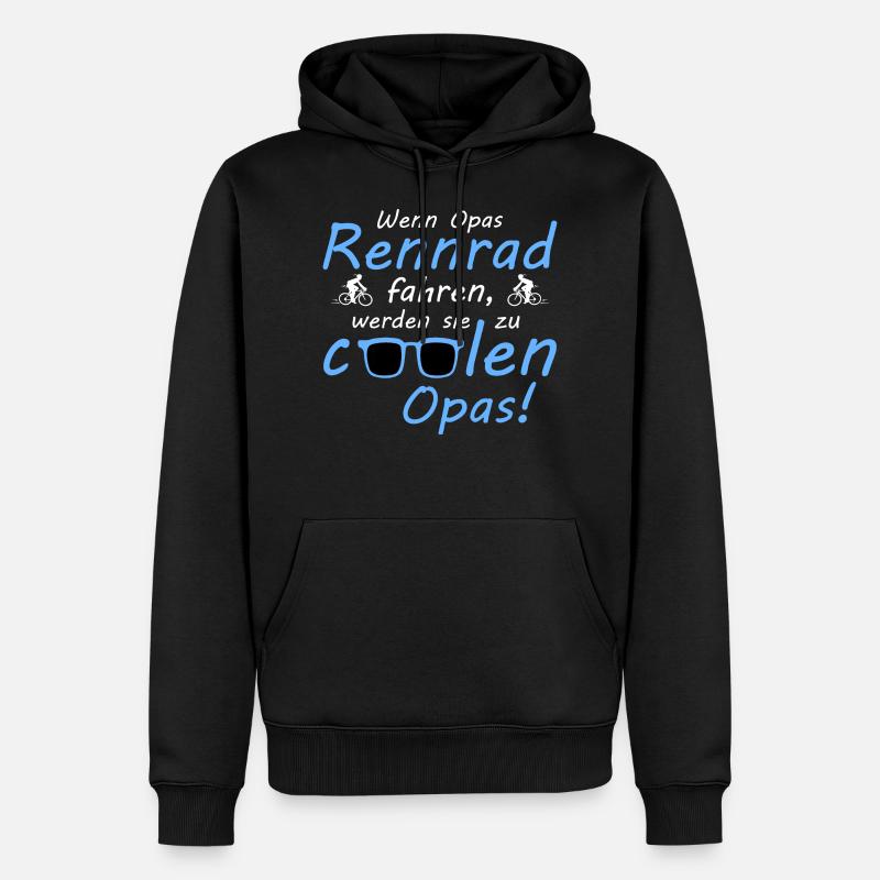 Rennrad Opas - Männer Premium Bio Hoodie - Schwarz