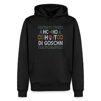 HO HO HOIT DI GOSCHN WEIHNACHTSPULLOVER GESCHENK - Männer Premium Bio Hoodie - Schwarz - Vorne - Nico (187cm)